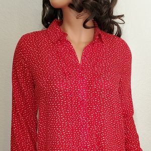 Lucky Brand Printed Long Sleeve Blouse